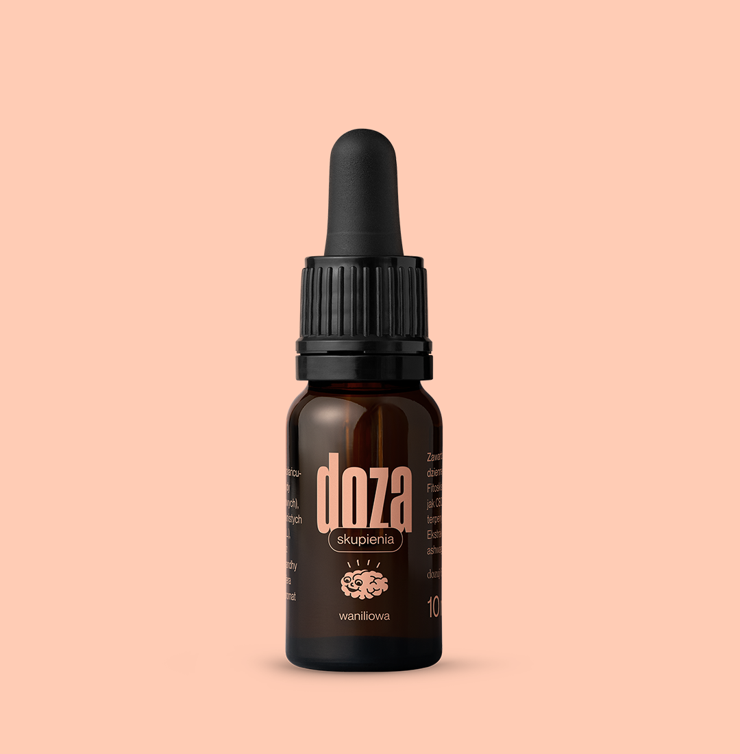 Doza skupienia Kropelki 700 mg CBD + ashwagandha 🧠